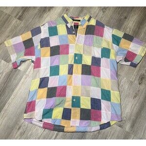 Vintage Orvis Madras Patchwork Colorfull‎ Fly Fishing Shirt India L